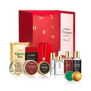 LOVERY Bath & Body Gift Set Advent Calendar Balt Salt Hand Mask Oil Bath Candle